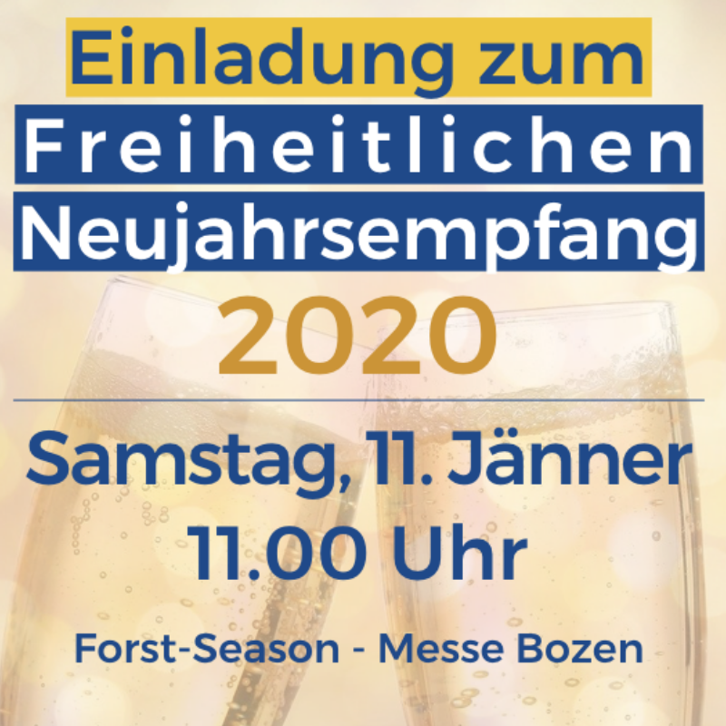 Freiheitlicher Neujahrsemfpang am 11. Jänner in Bozen